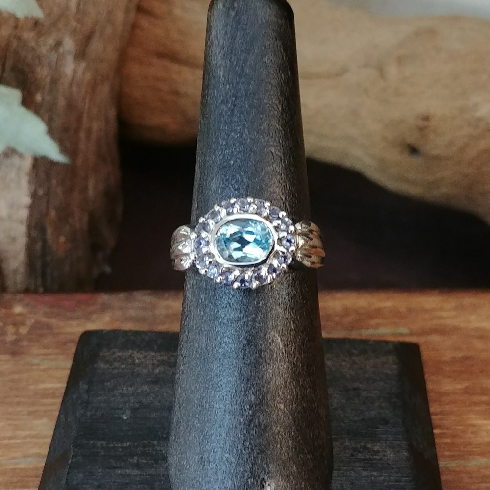 Blue Topaz & Tanzanite Ring